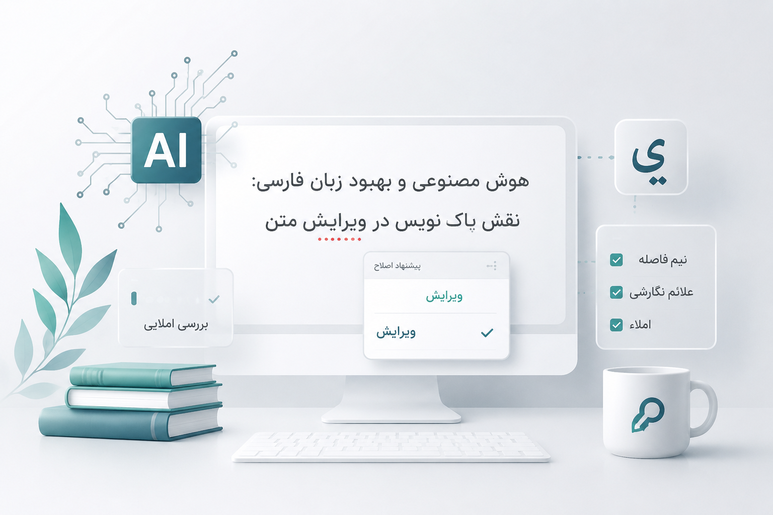 هوش مصنوعی در حال کمک به ویرایش و اصلاح متن فارسی